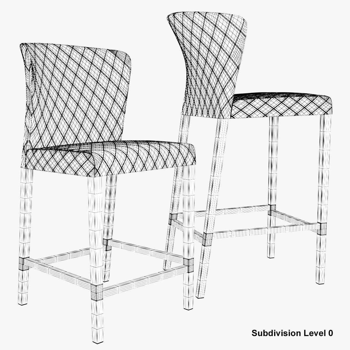 Curran Quilted Bar Stool 3D model_5