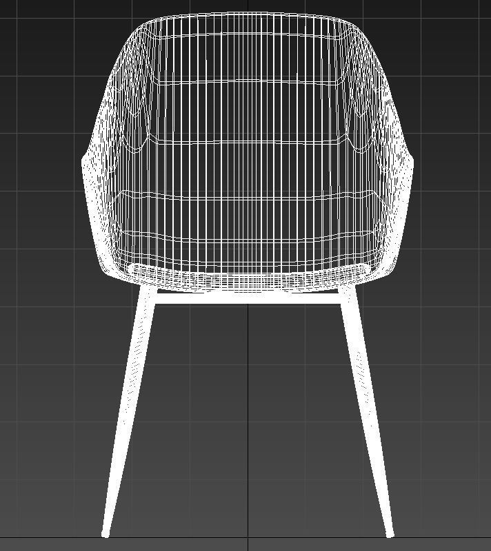 Molded plastic padded metal chair 3D model_15