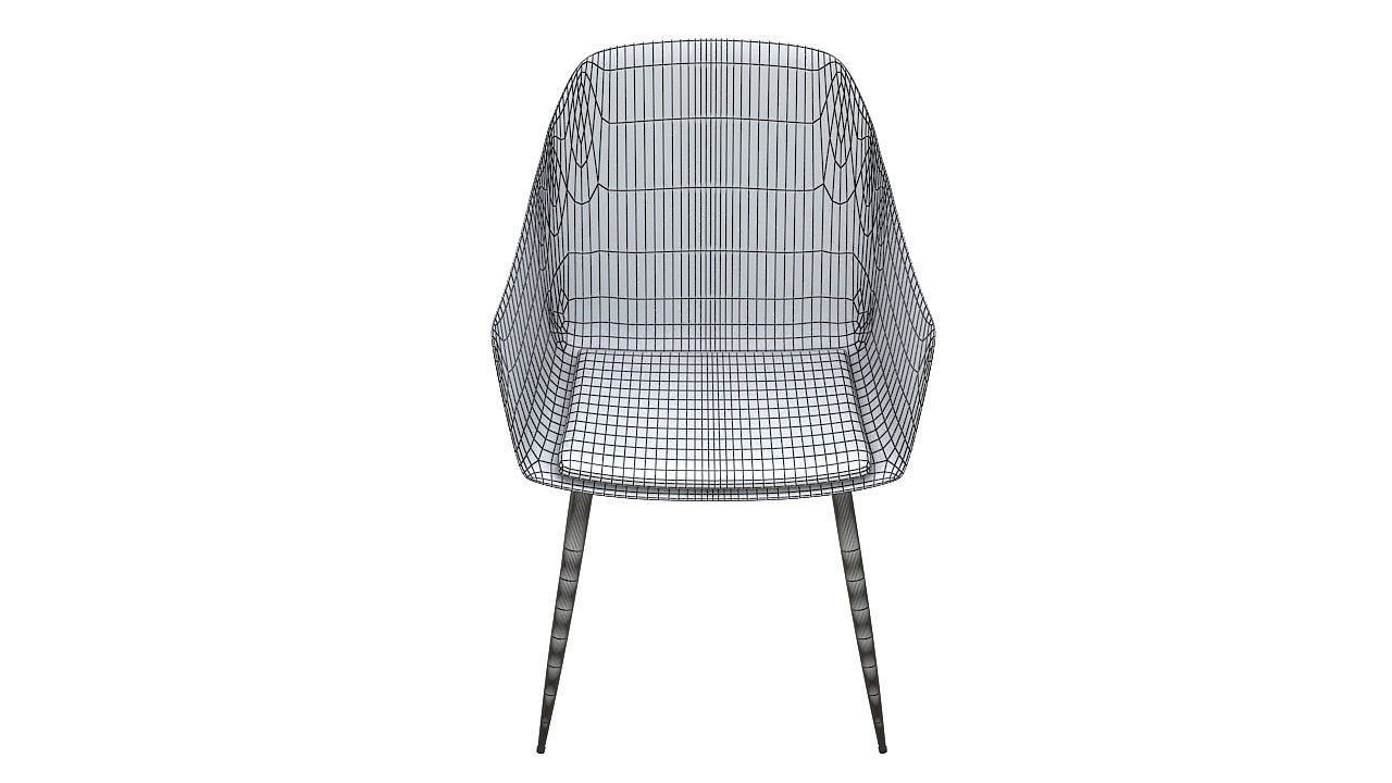 Molded plastic padded metal chair 3D model_9