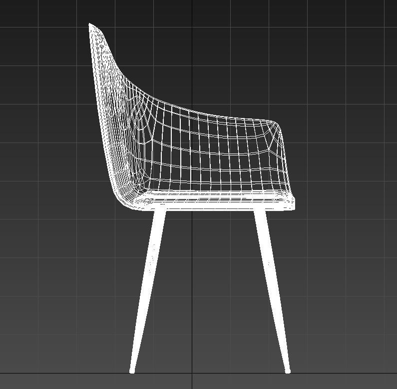 Molded plastic padded metal chair 3D model_16
