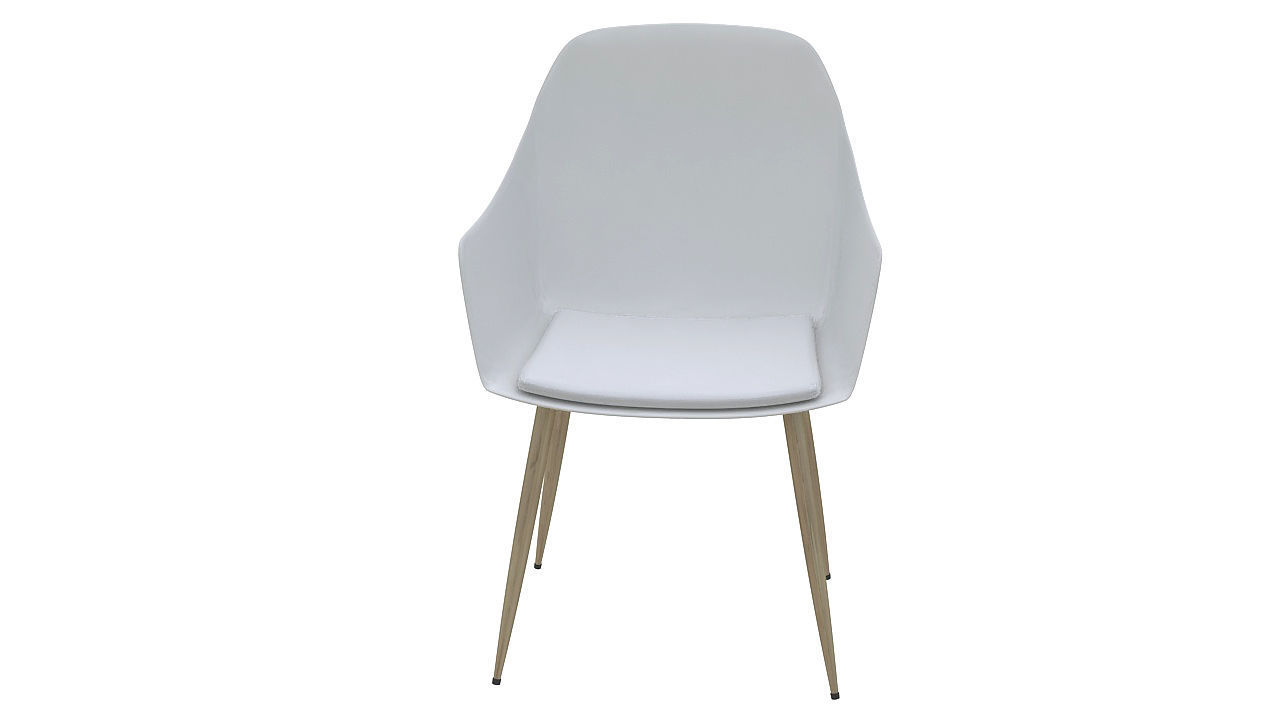Molded plastic padded metal chair 3D model_1