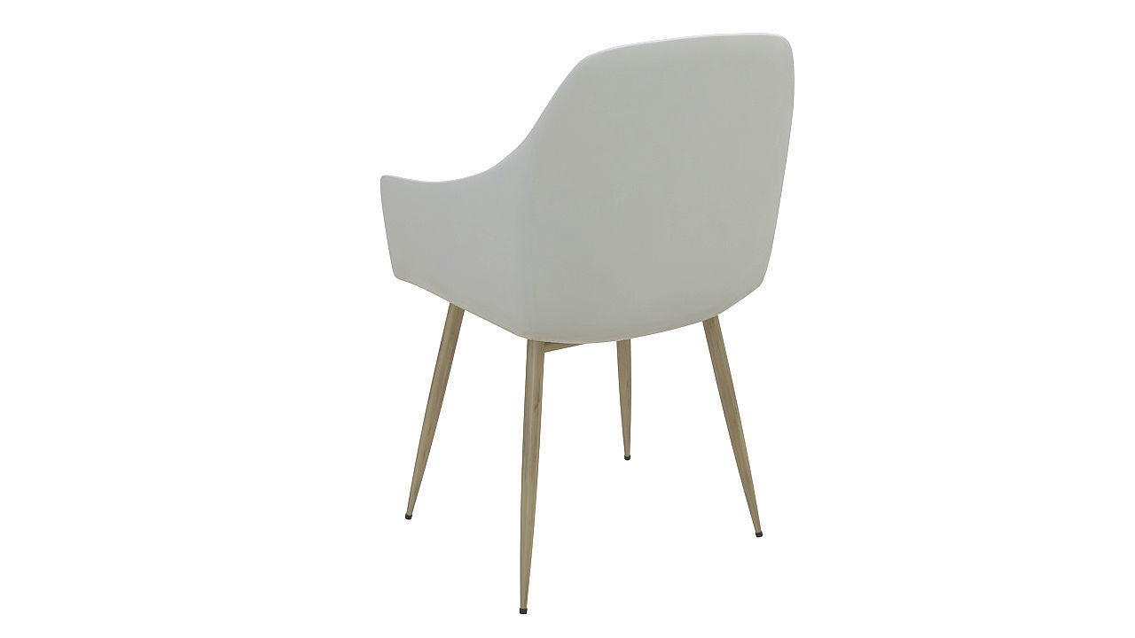 Molded plastic padded metal chair 3D model_4