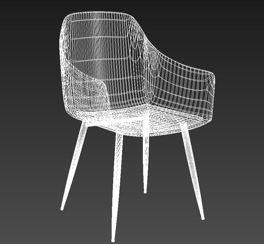 Molded plastic padded metal chair 3D model_14