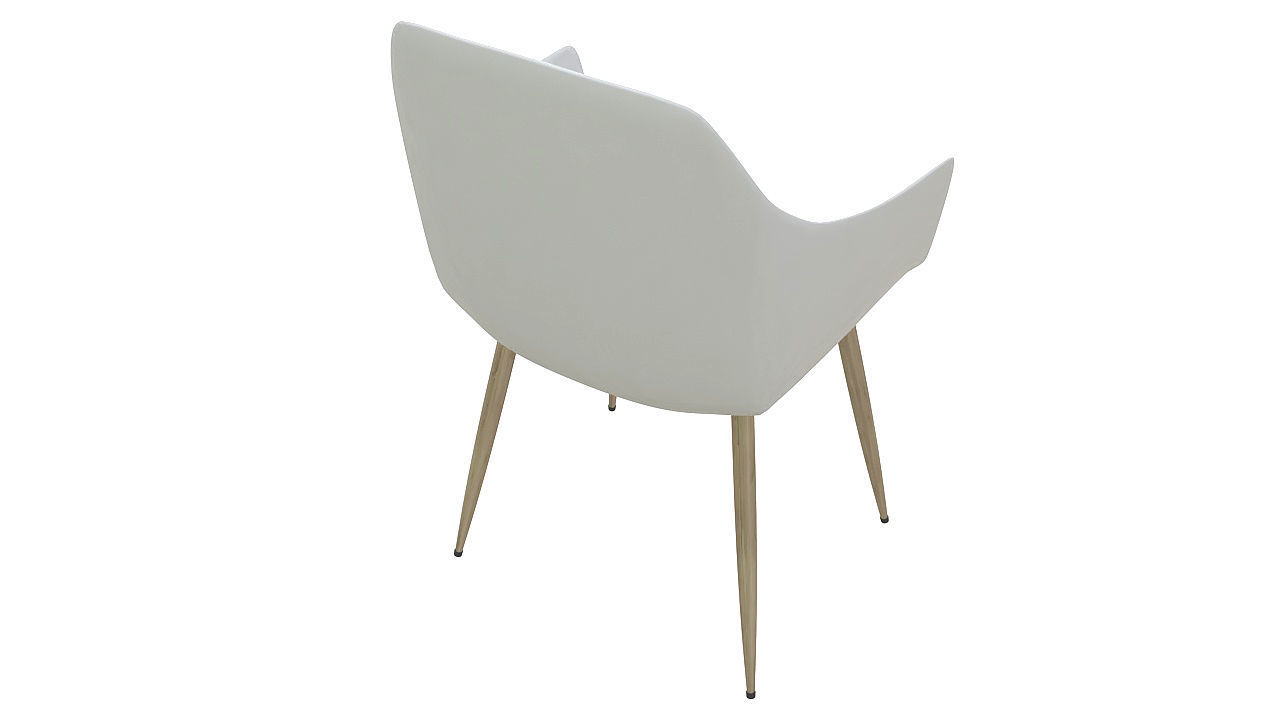 Molded plastic padded metal chair 3D model_5