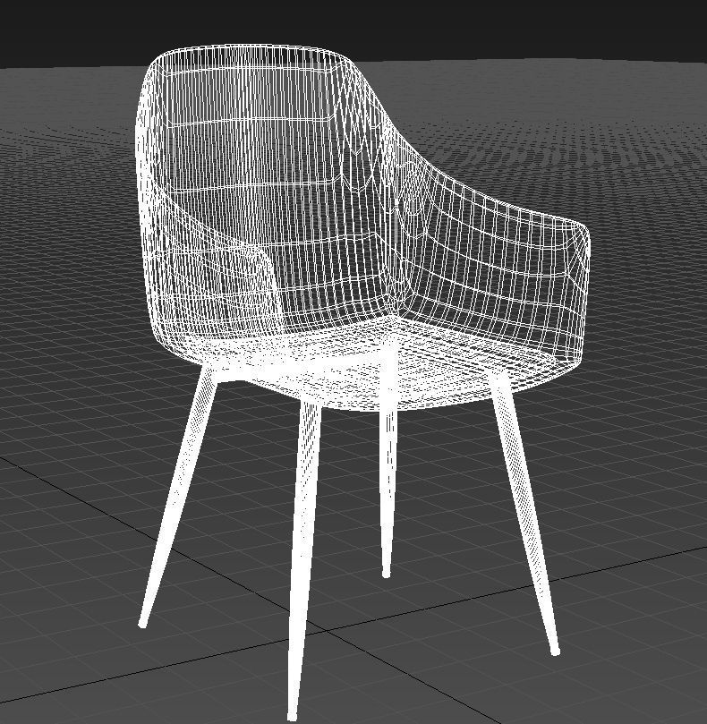 Molded plastic padded metal chair 3D model_13