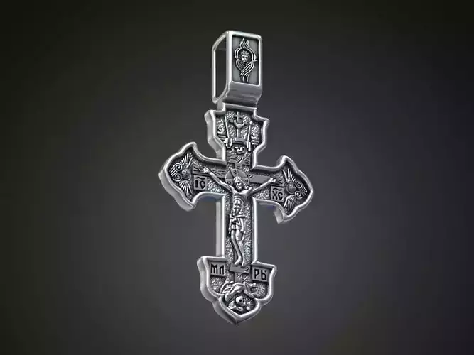 Cross Jesus crusifixion eastern orthodox jewelry pendant 