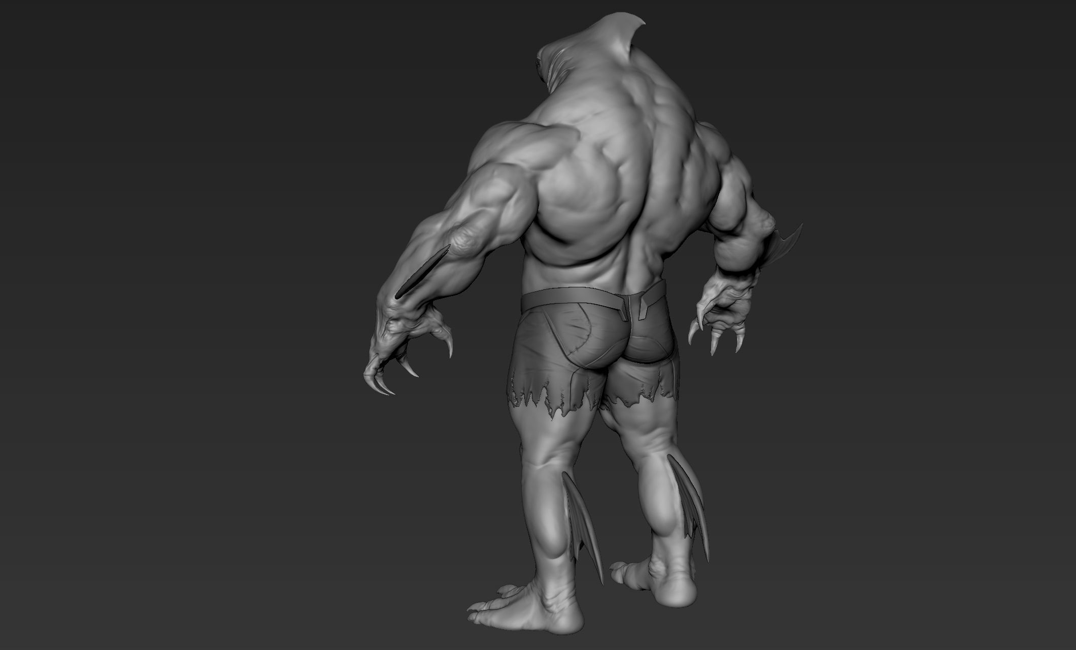 Sharkman humanoid creature 3D model_6