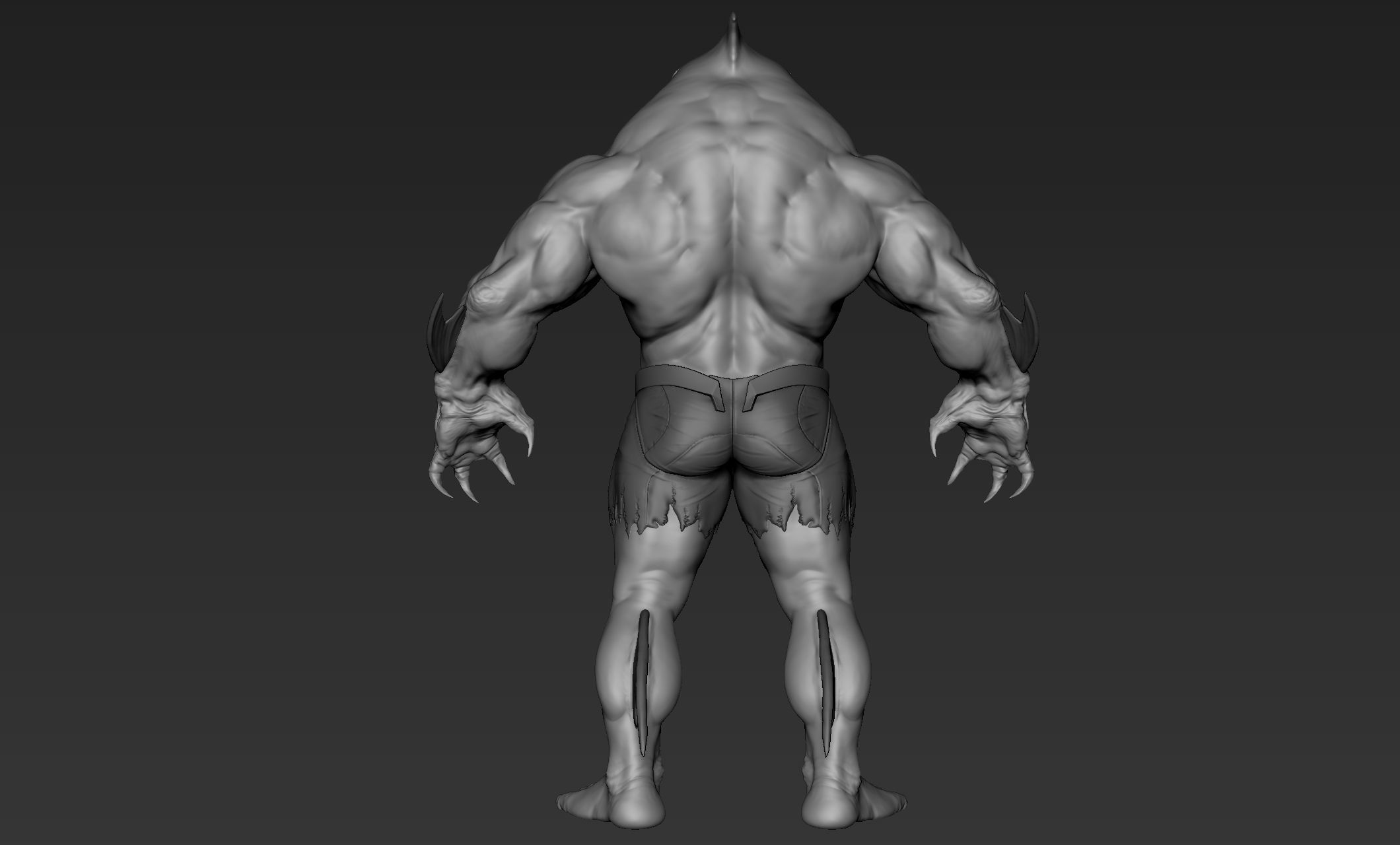 Sharkman humanoid creature 3D model_7