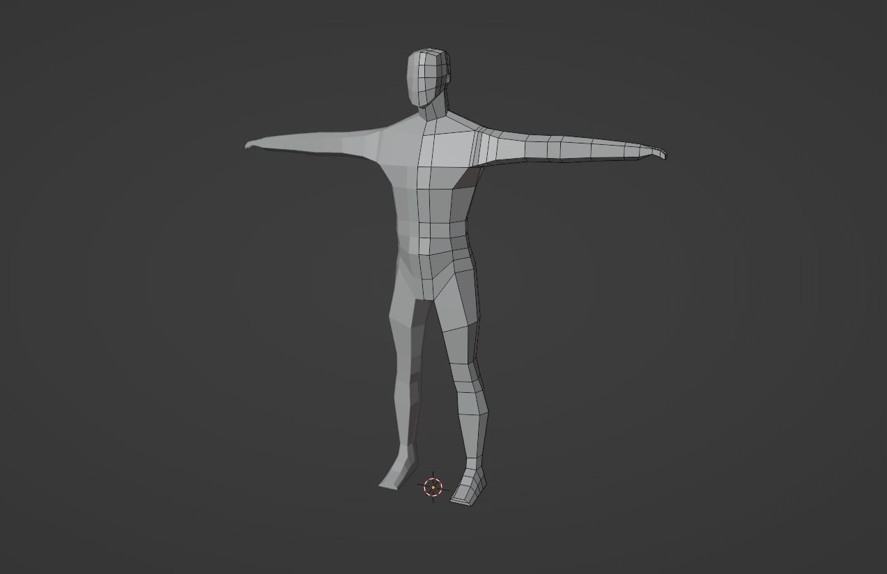 Low-poly base mesh with a basic rig Low-poly 3D model_9