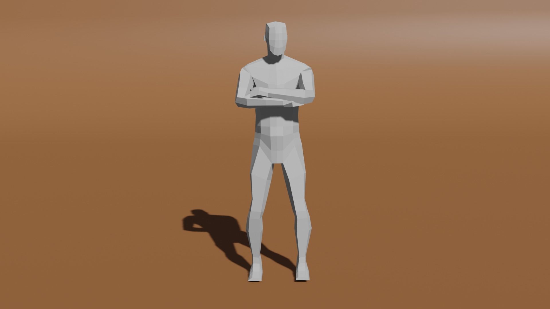 Low-poly base mesh with a basic rig Low-poly 3D model_3