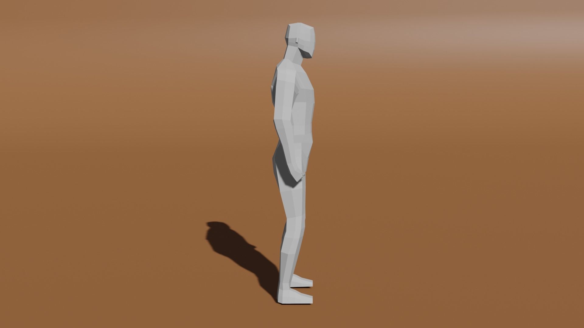 Low-poly base mesh with a basic rig Low-poly 3D model_4