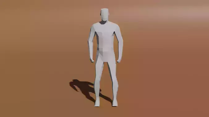 Low-poly base mesh with a basic rig Low-poly 3D model