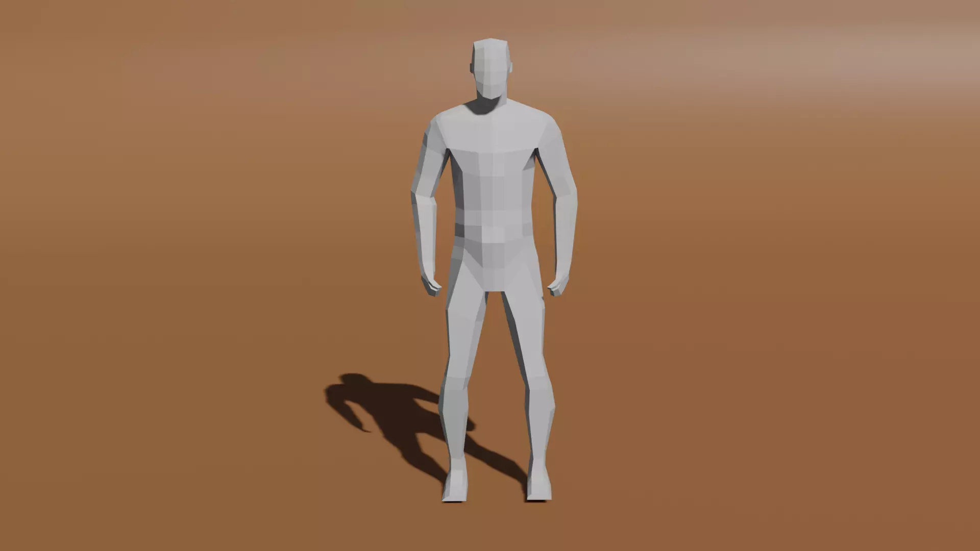 Low-poly base mesh with a basic rig Low-poly 3D model_0