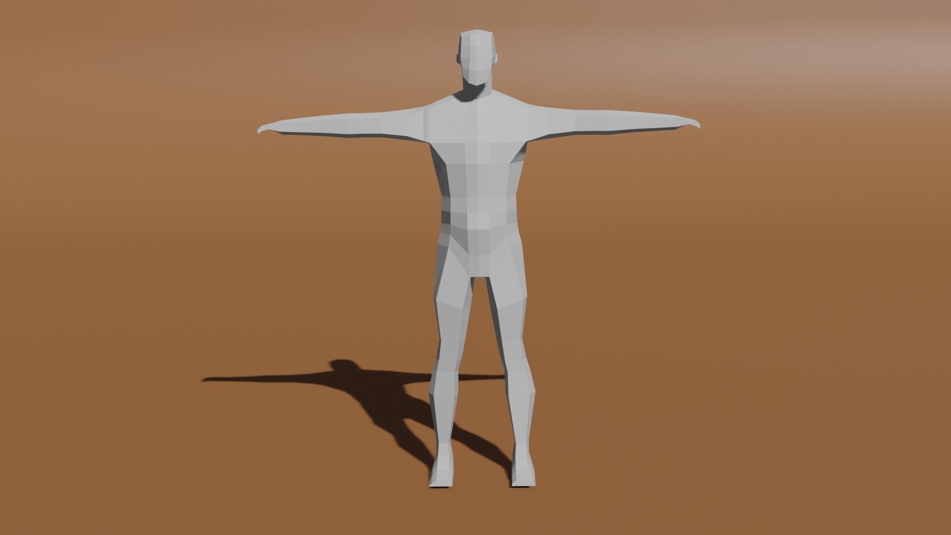 Low-poly base mesh with a basic rig Low-poly 3D model_5
