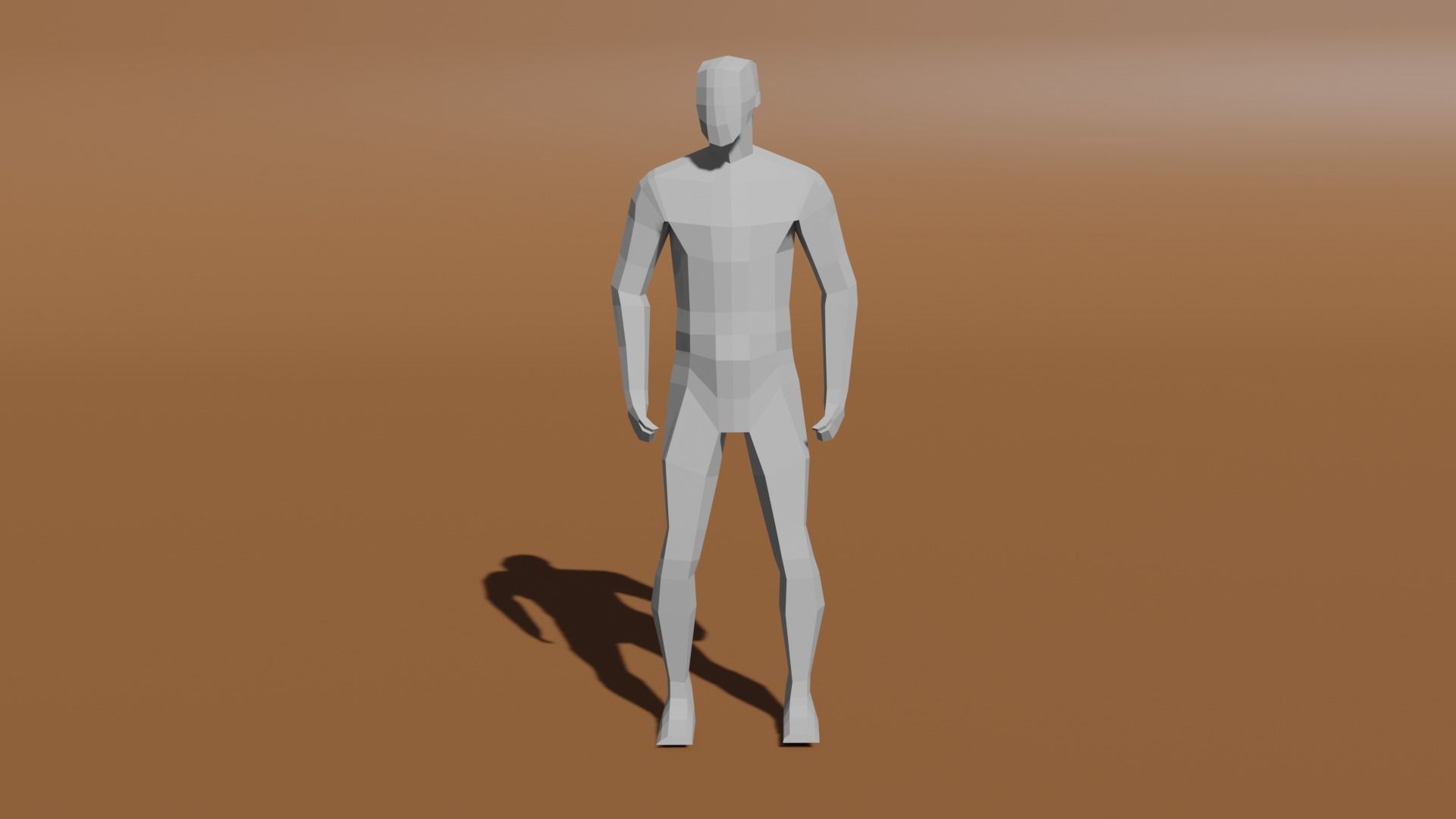Low-poly base mesh with a basic rig Low-poly 3D model_8