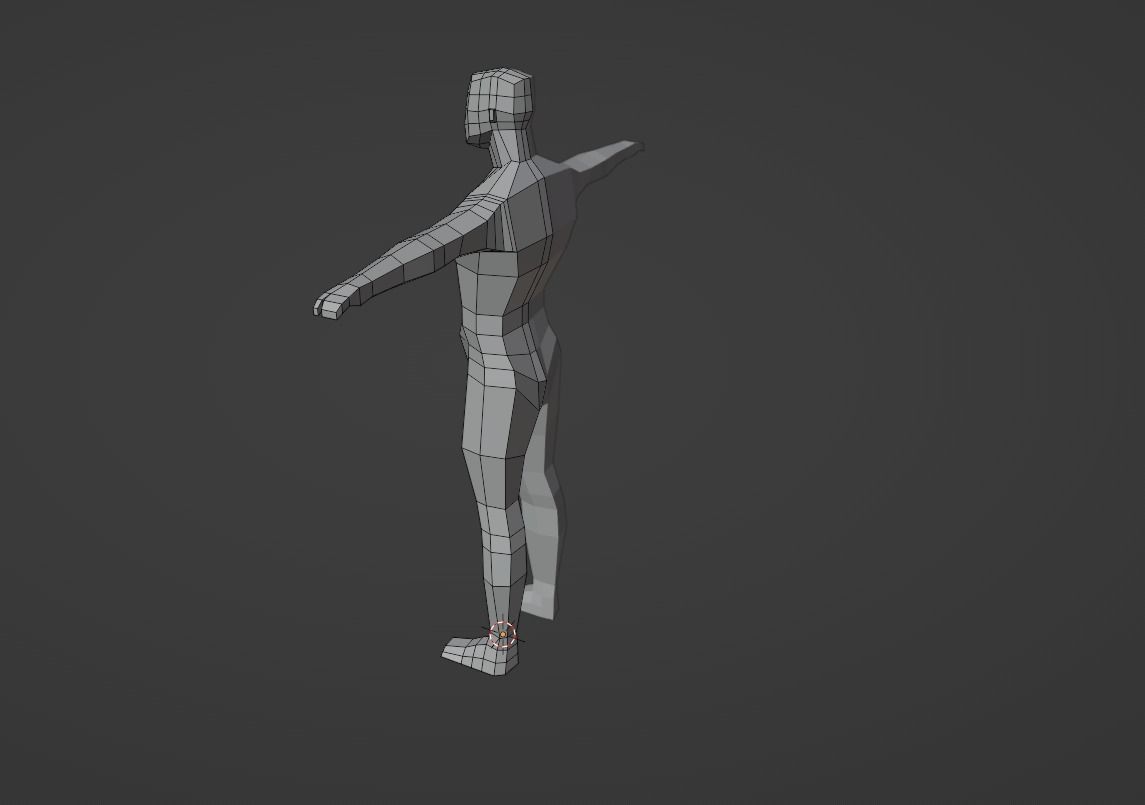 Low-poly base mesh with a basic rig Low-poly 3D model_10