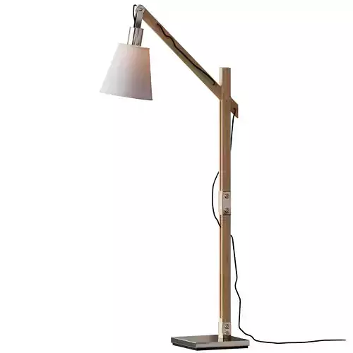 MODERN RUSTIC WOOD ARC FLOOR LAMP