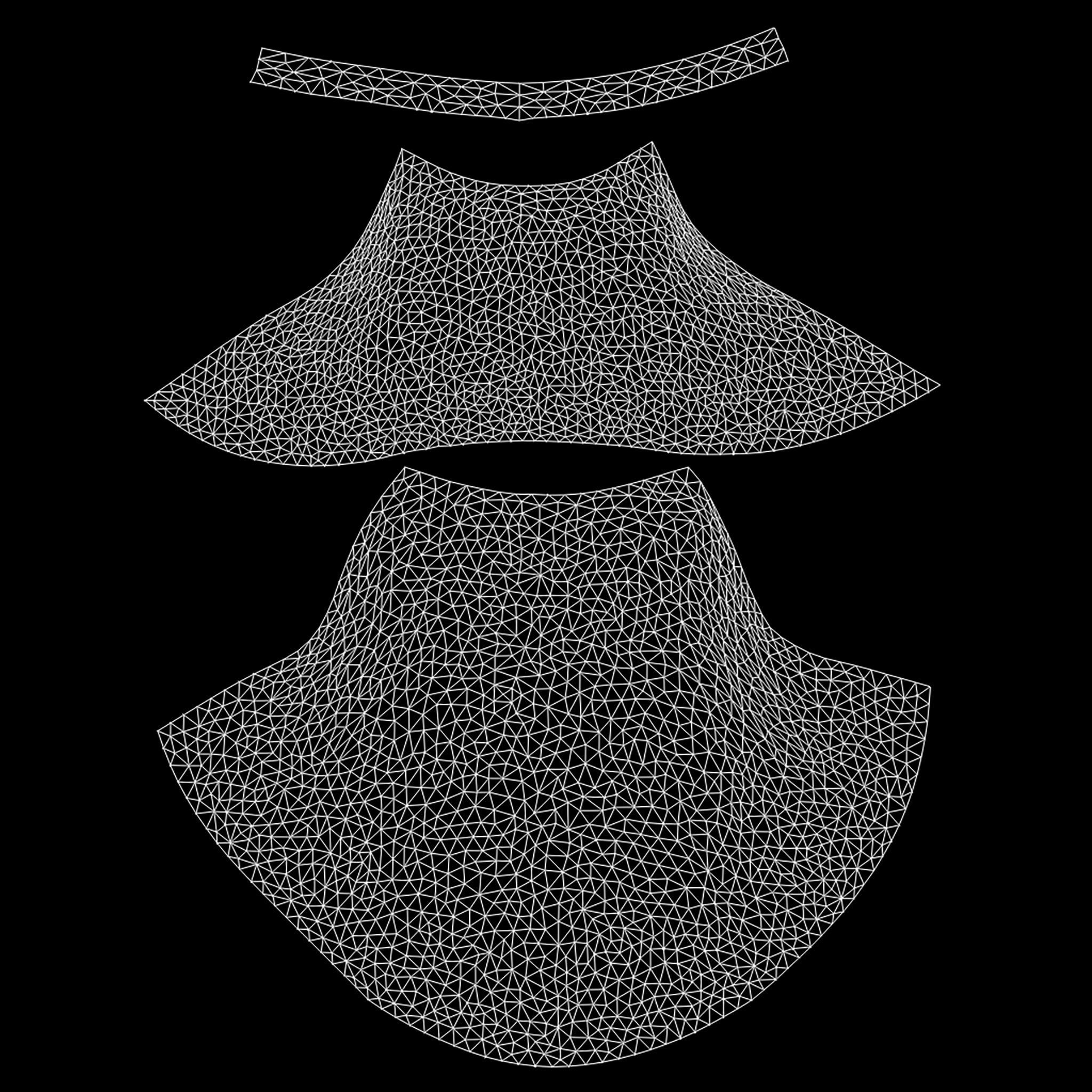 Backdrop Hem Skirt Low-poly 3D model_9