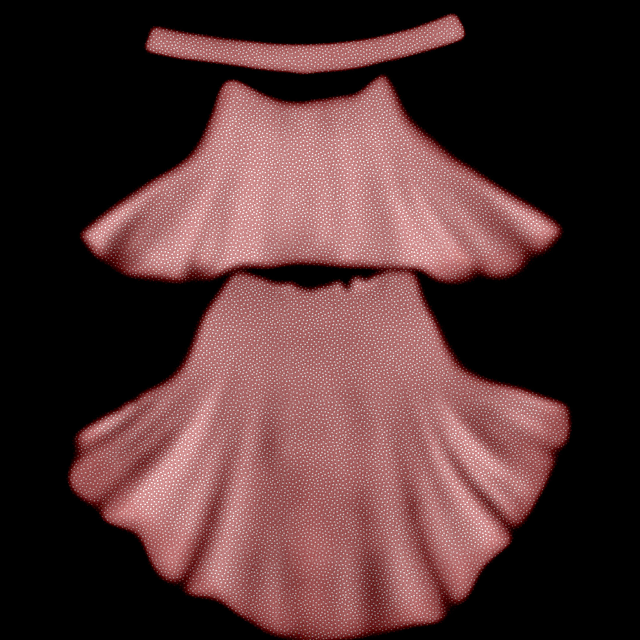 Backdrop Hem Skirt Low-poly 3D model_5