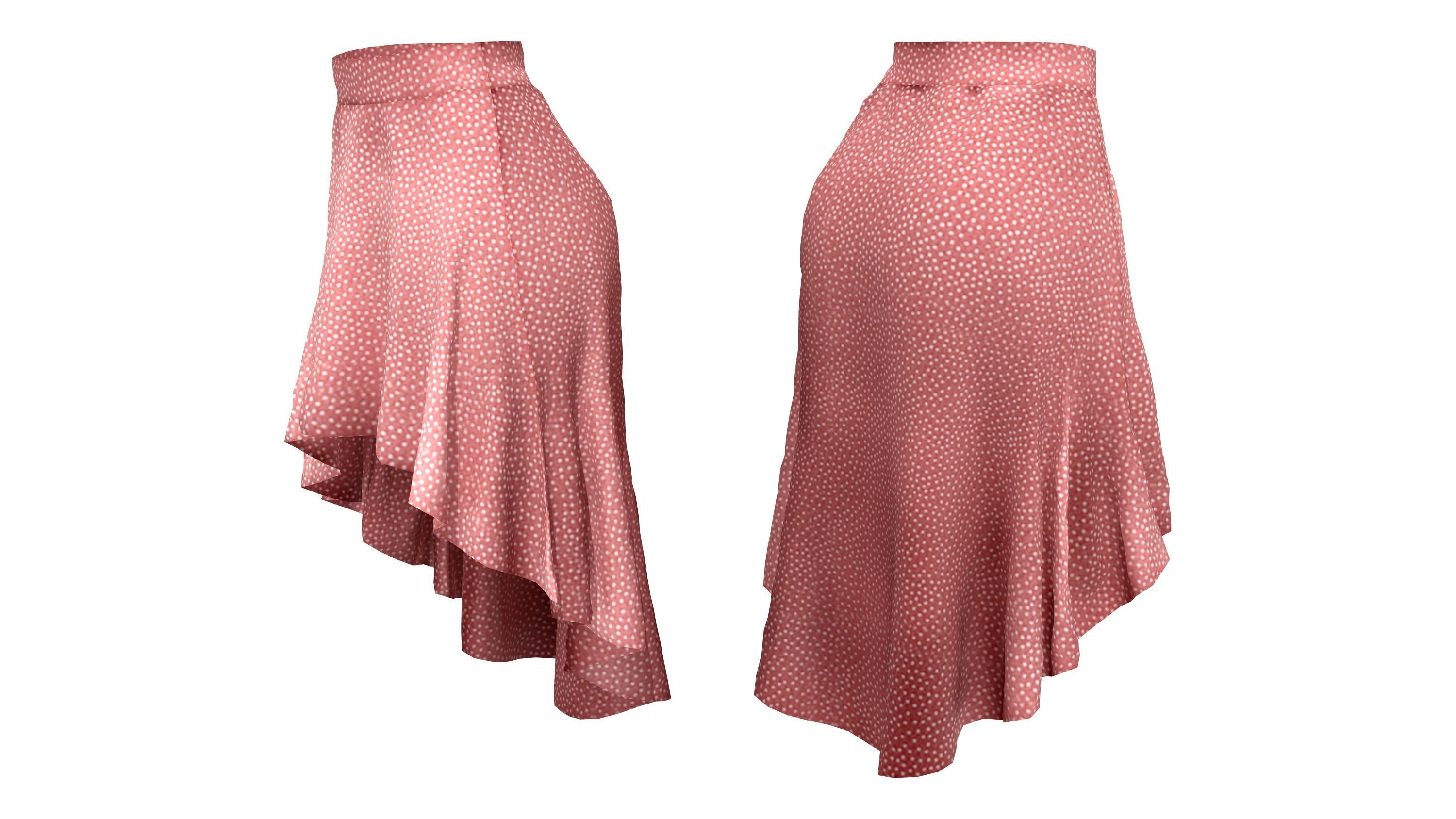 Backdrop Hem Skirt Low-poly 3D model_2