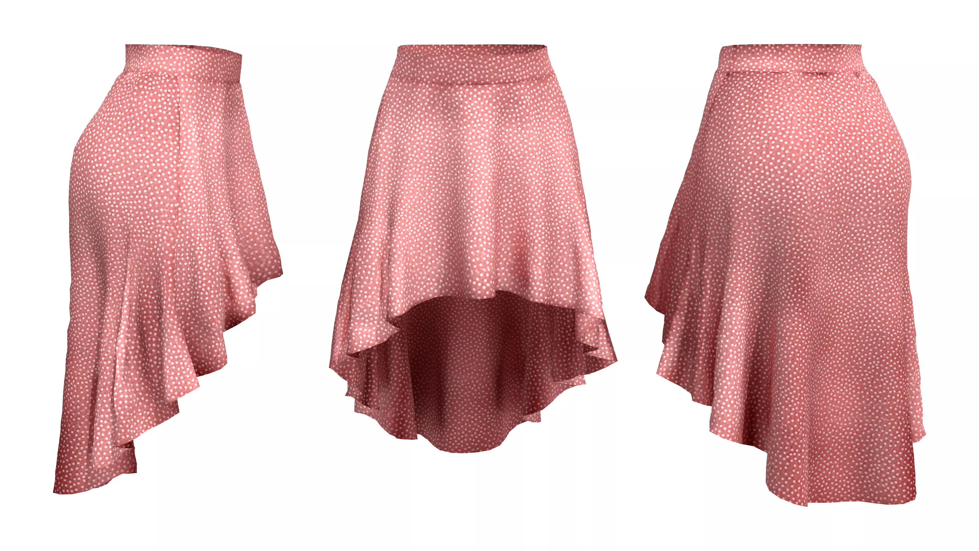 Backdrop Hem Skirt Low-poly 3D model_0