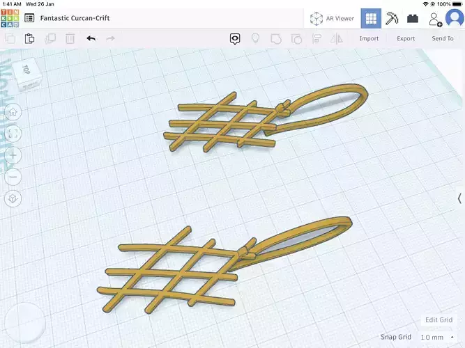 Geometric wire earrings 3D print model