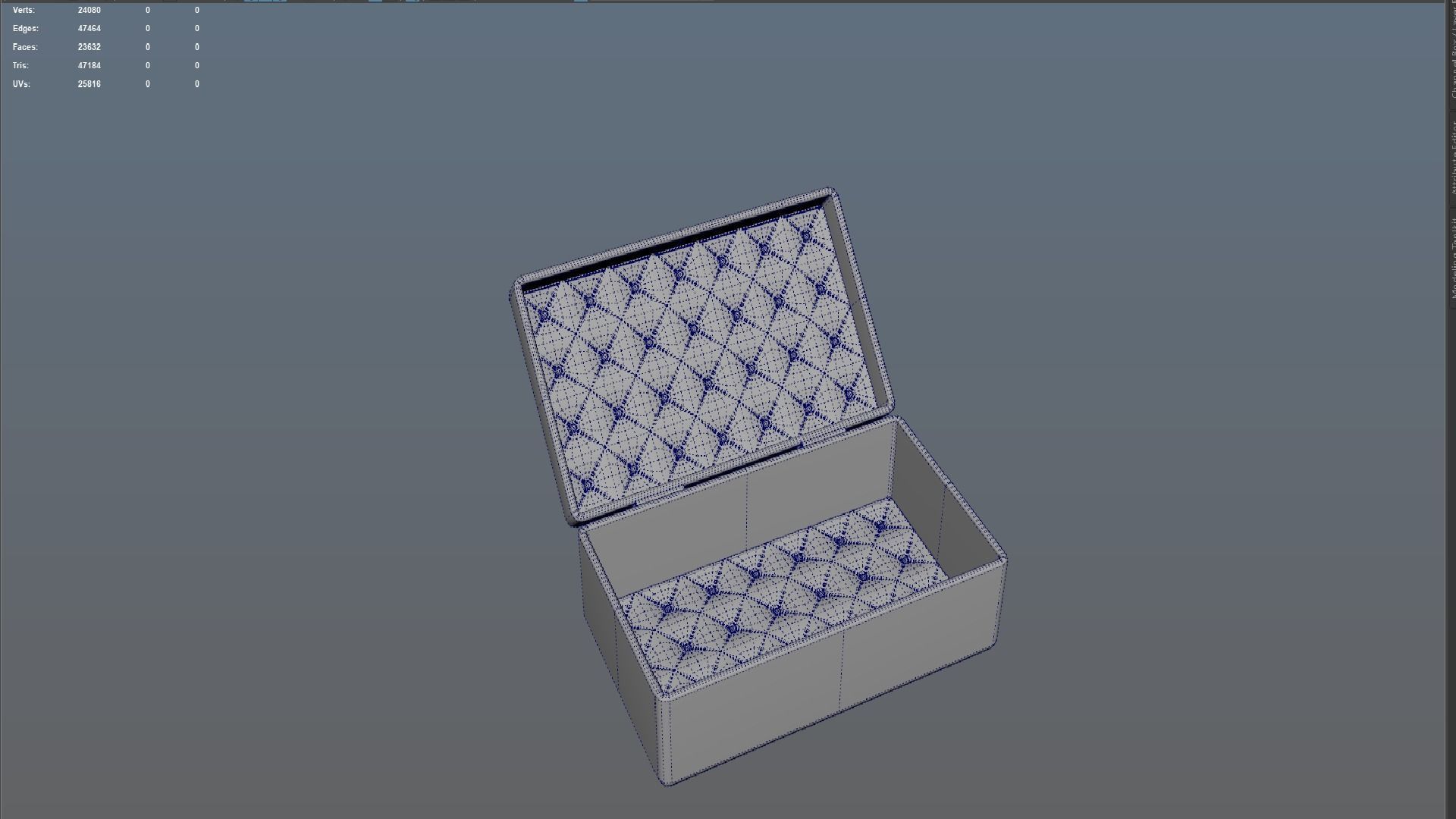 Vintage retro jewelry box PBR low-poly 3D model  Low-poly 3D model_5