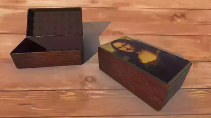 Vintage retro jewelry box PBR low-poly 3D model 