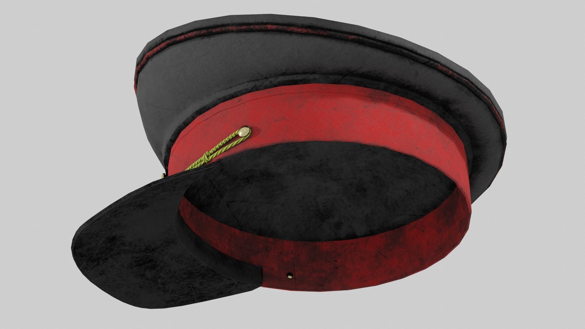 USSR police cap hat Low-poly 3D model_7