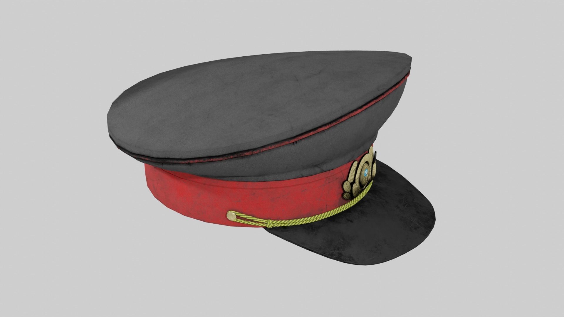 USSR police cap hat Low-poly 3D model_3