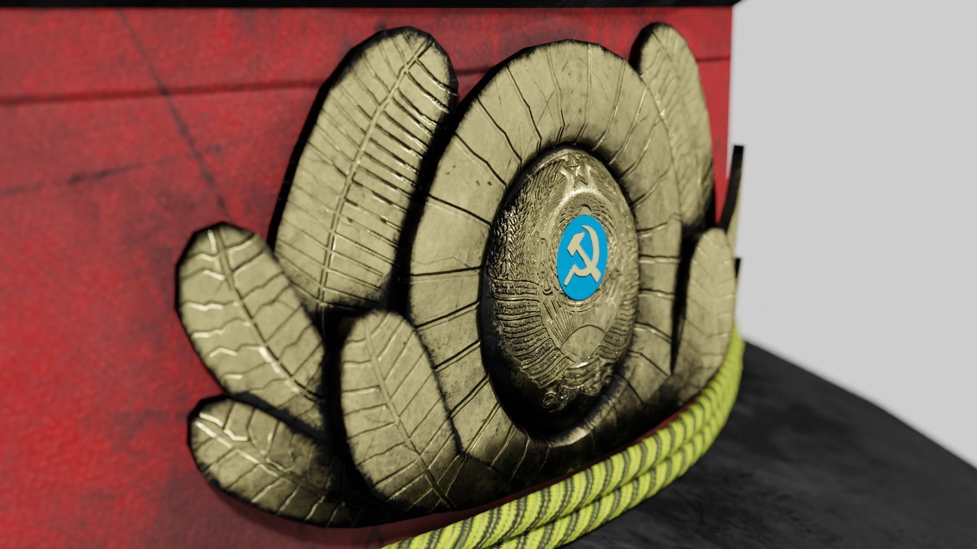 USSR police cap hat Low-poly 3D model_1