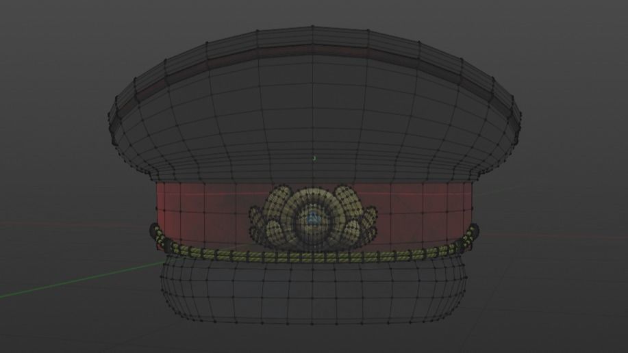 USSR police cap hat Low-poly 3D model_12