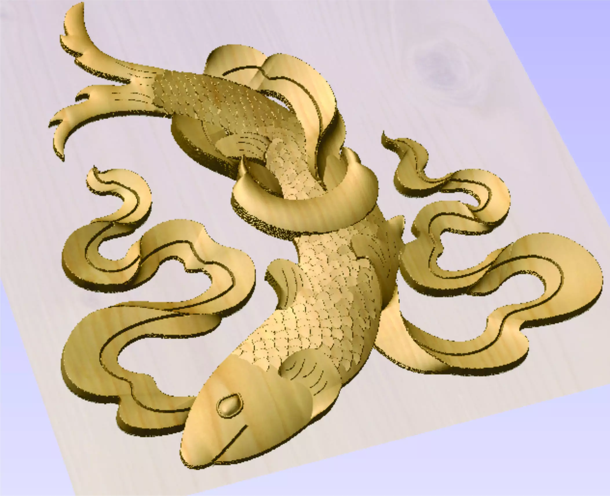 golden fish or sernya 3D print model_0