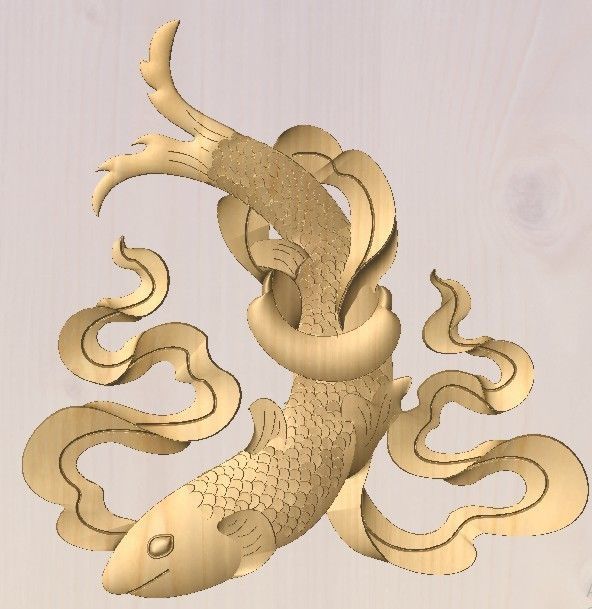 golden fish or sernya 3D print model_1