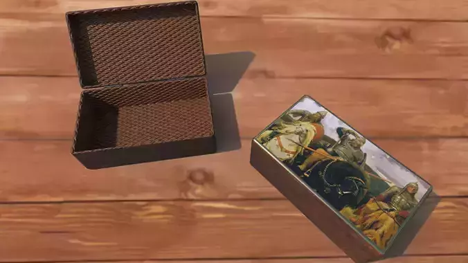 Vintage retro jewelry box PBR low-poly 3D model