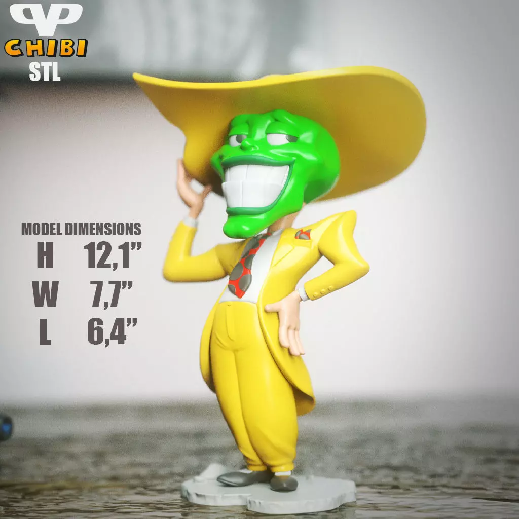 The Mask Chibi STL for 3D Printing ChibiSTL 3DXM 3D print model_5