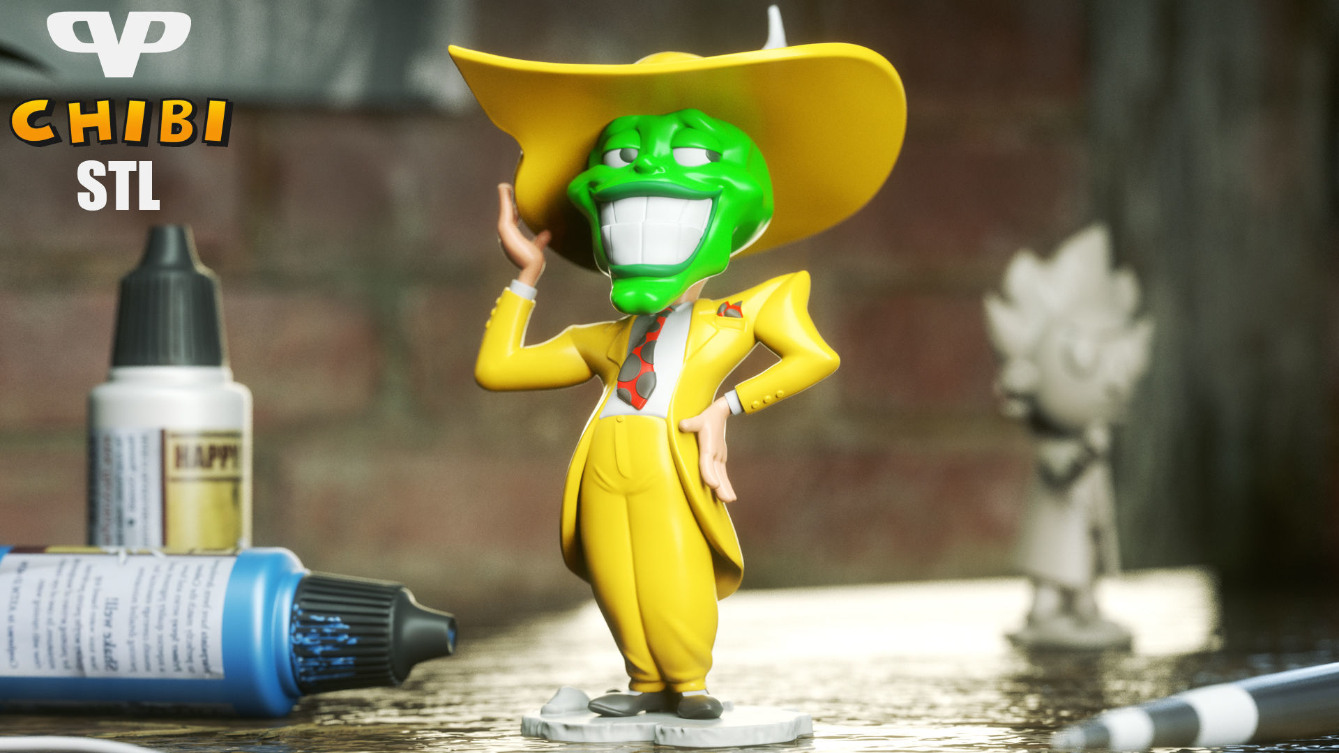 The Mask Chibi STL for 3D Printing ChibiSTL 3DXM 3D print model_6