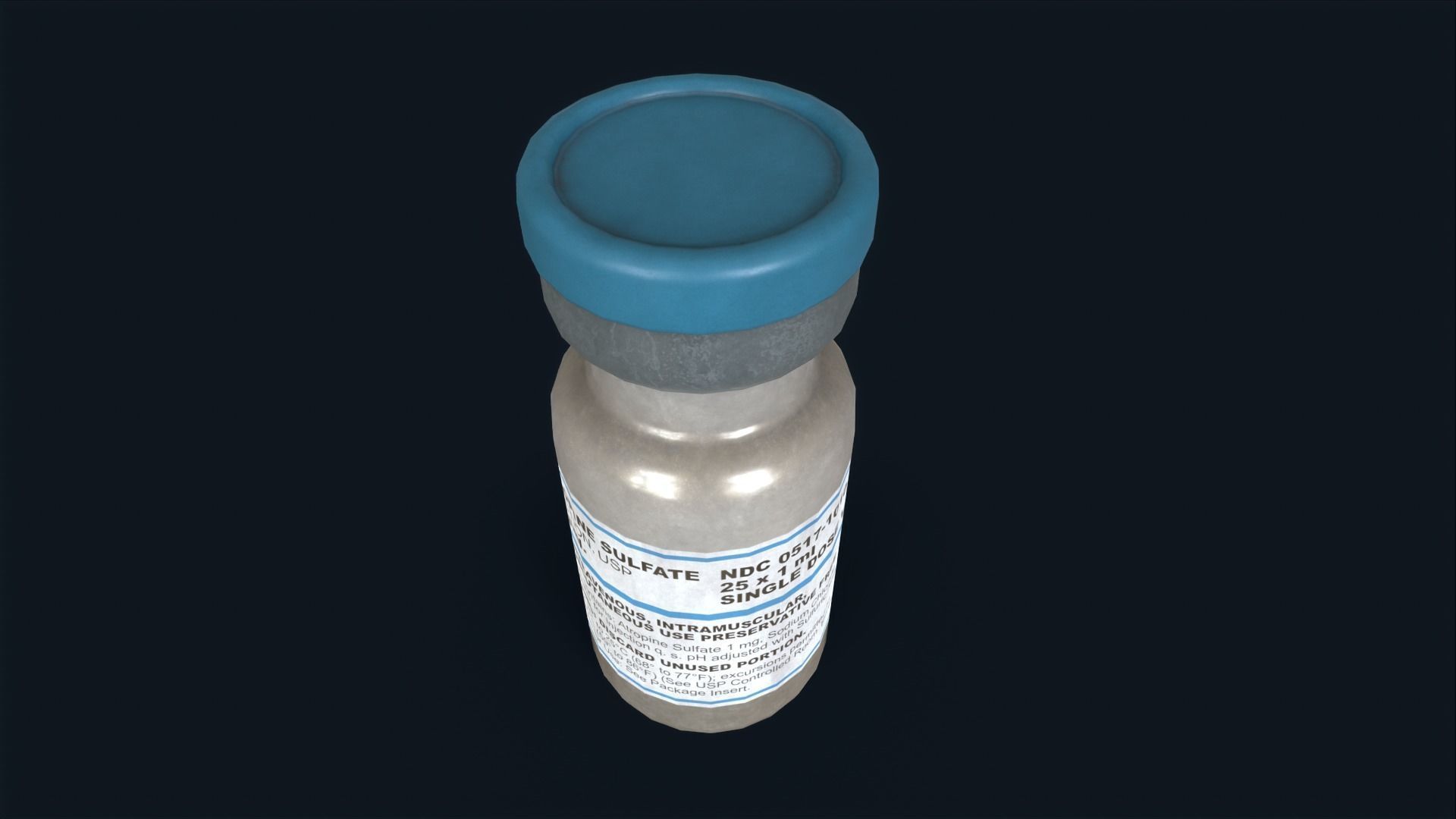 Atropine bottle of liquid Low-poly 3D model_3