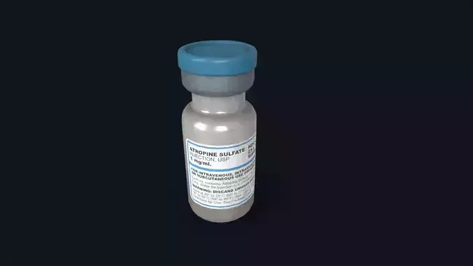 Atropine bottle of liquid Low-poly 3D model