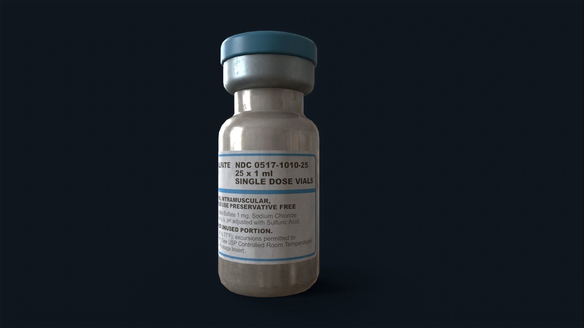 Atropine bottle of liquid Low-poly 3D model_1