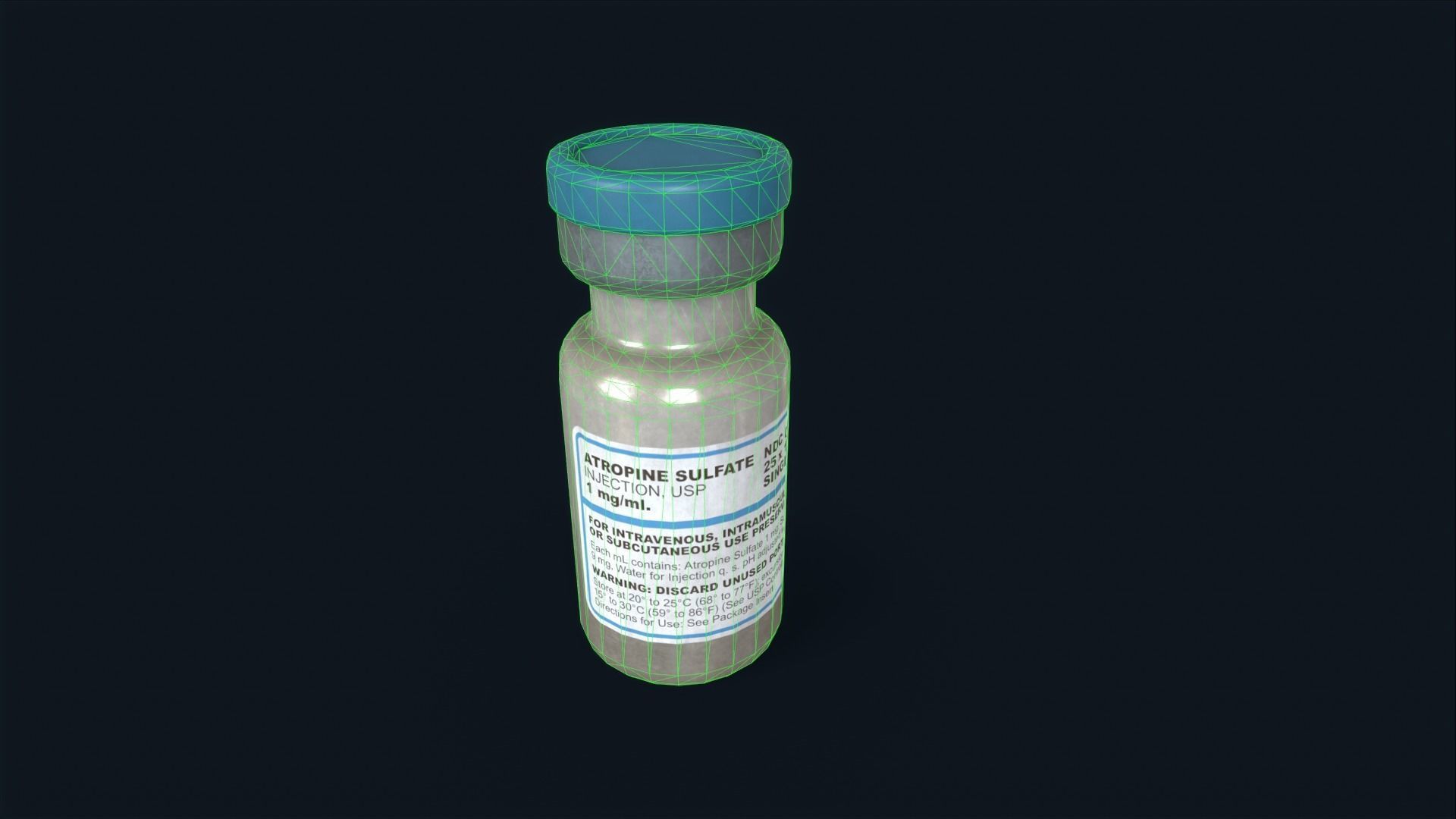 Atropine bottle of liquid Low-poly 3D model_5