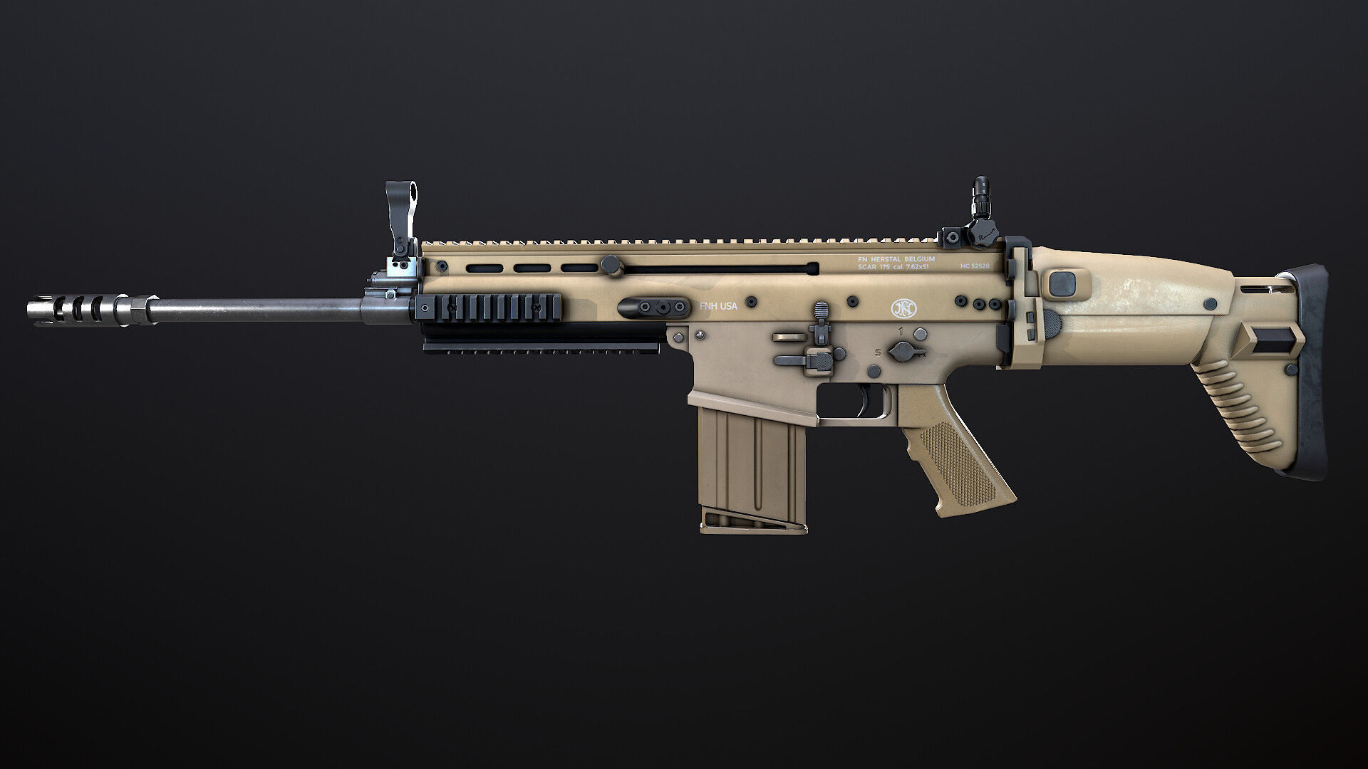 AAA FN Scar L Game Ready PBR Low-poly 3D model_2