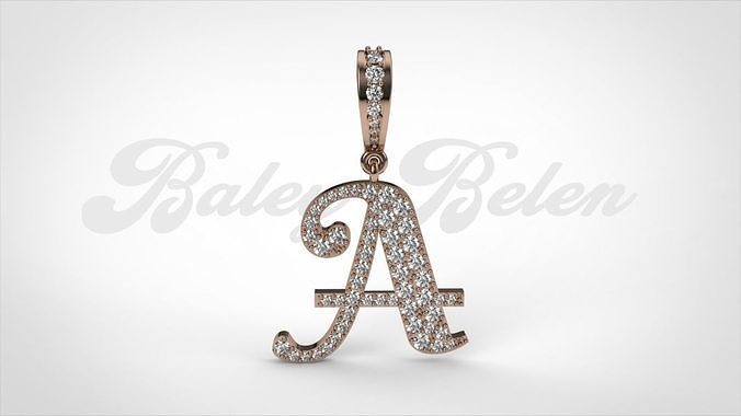 Pendant alphabet  berkshire A medium  3D print model