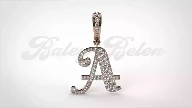 Pendant alphabet  berkshire A medium 