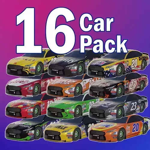 Nascar Race Car Pack - 16 Car  UPDATED 3D model