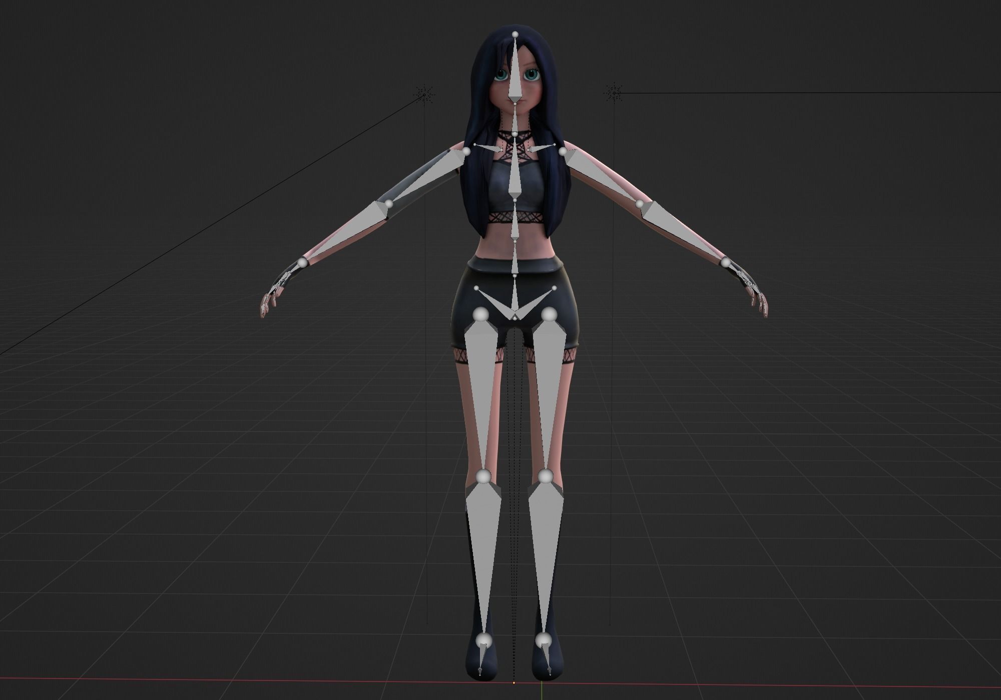 woman fighter rigged low poly Low-poly 3D model_10