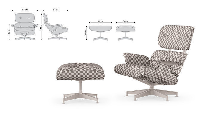 Eames Lounge Chair 3D model 7