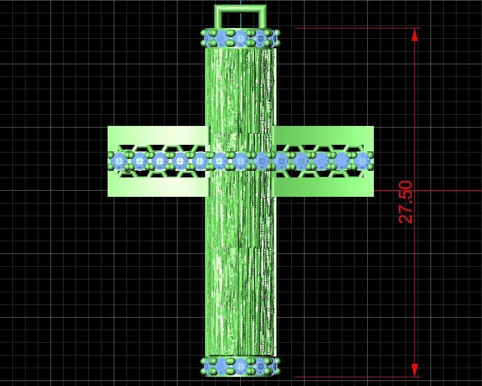 Cross patterned cross with texture saint jesus cristian 7 3D print model_3