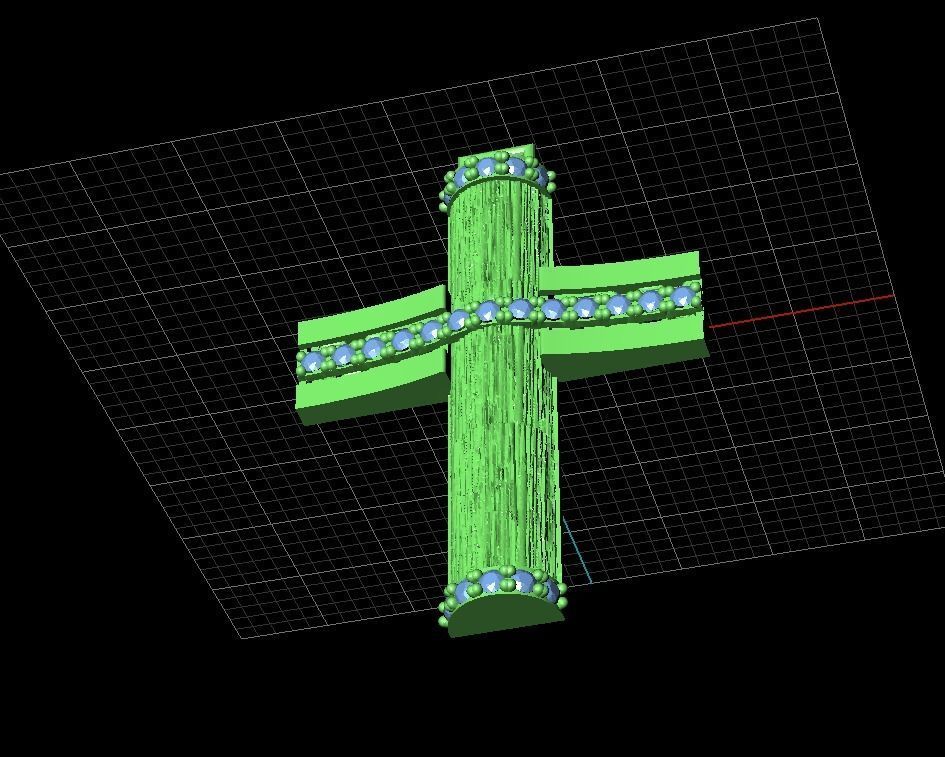 Cross patterned cross with texture saint jesus cristian 7 3D print model_11