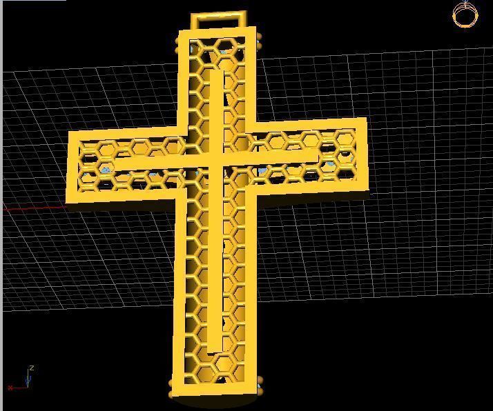 Cross patterned cross with texture saint jesus cristian 7 3D print model_19